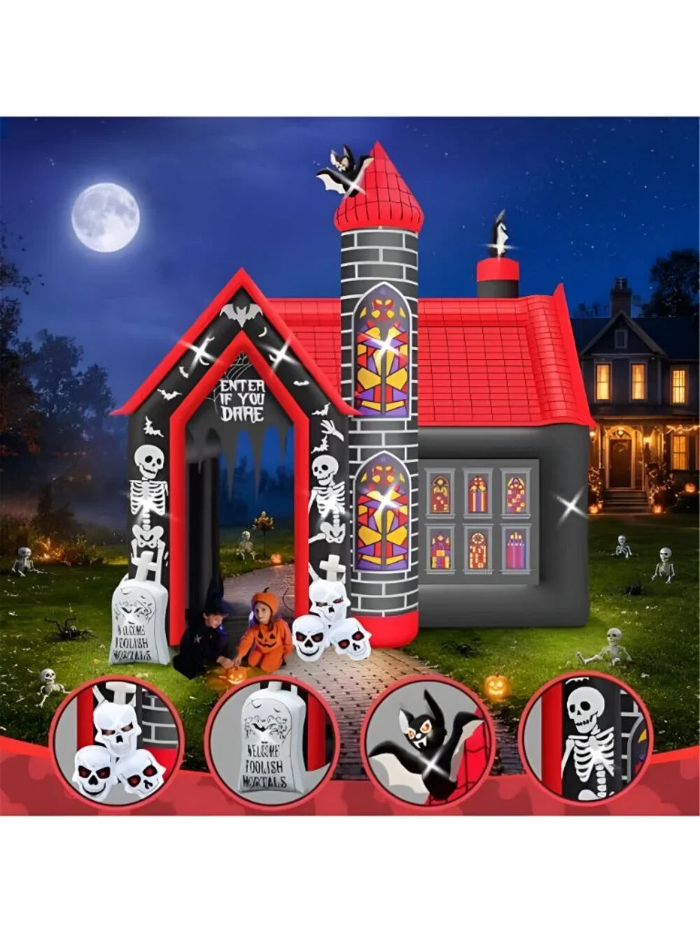 10FT Halloween Inflatable Archway,L-Shape Haunted House Inflatable